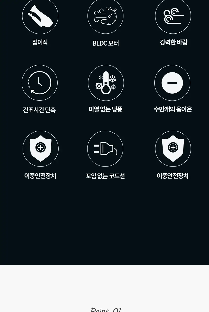 JMW BLDC 접이식 드라이어 MF6001A 상세페이지 2