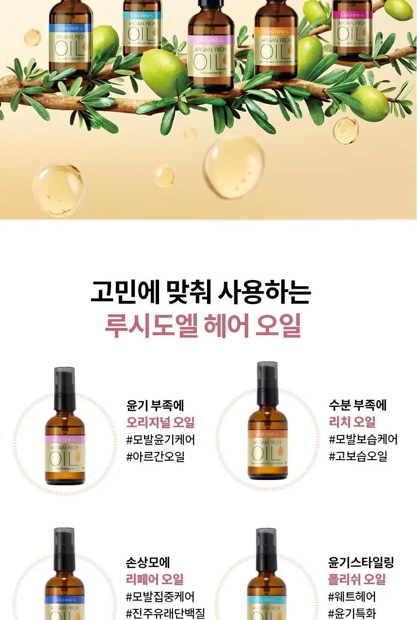 루시도엘 아르간 헤어 리치 오일 60ml 상세페이지 7