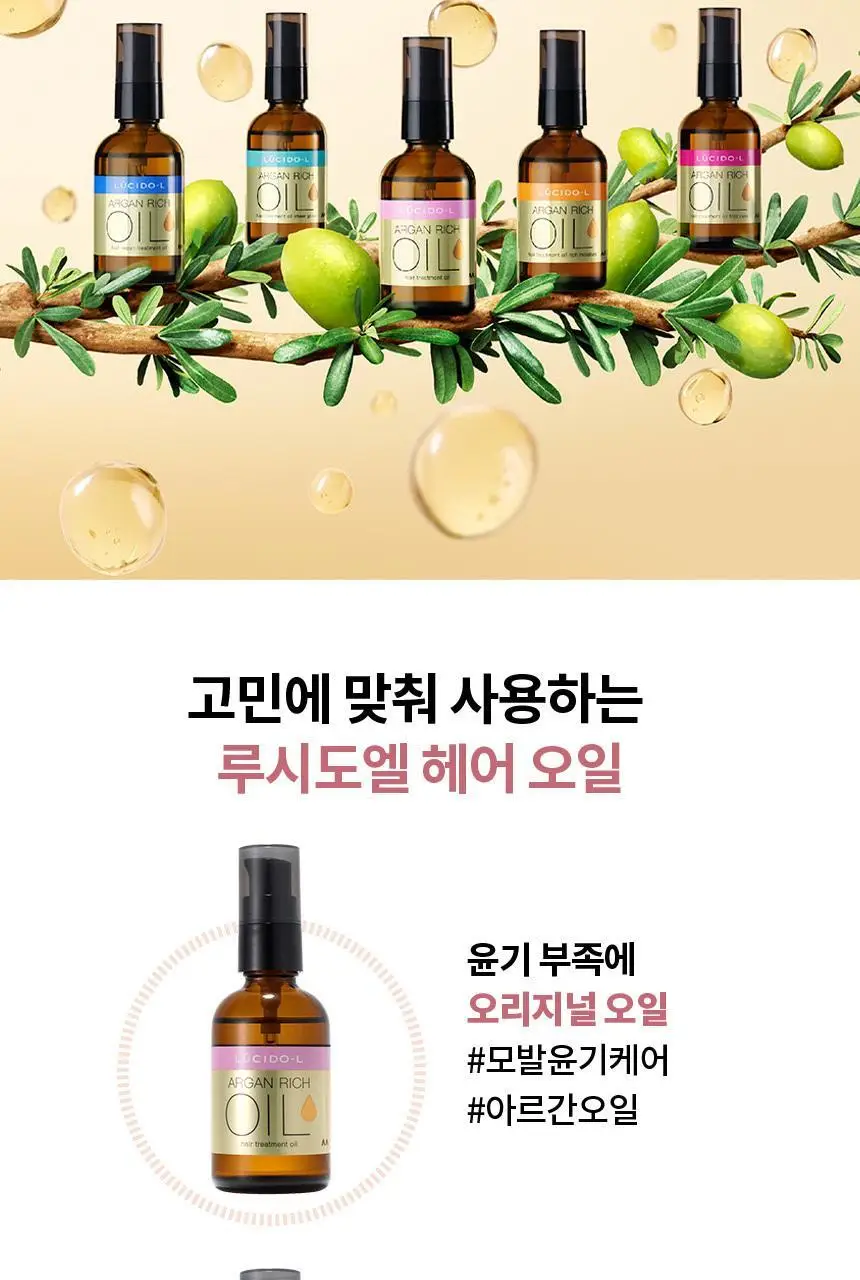 루시도엘 아르간 헤어 트리트먼트 오일 더블기획(60ml+60ml) 상세페이지 7