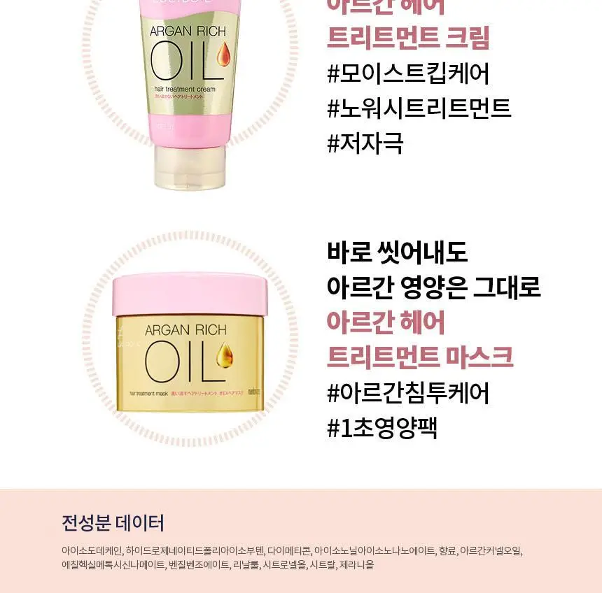 루시도엘 아르간 헤어 트리트먼트 오일 더블기획(60ml+60ml) 상세페이지 9