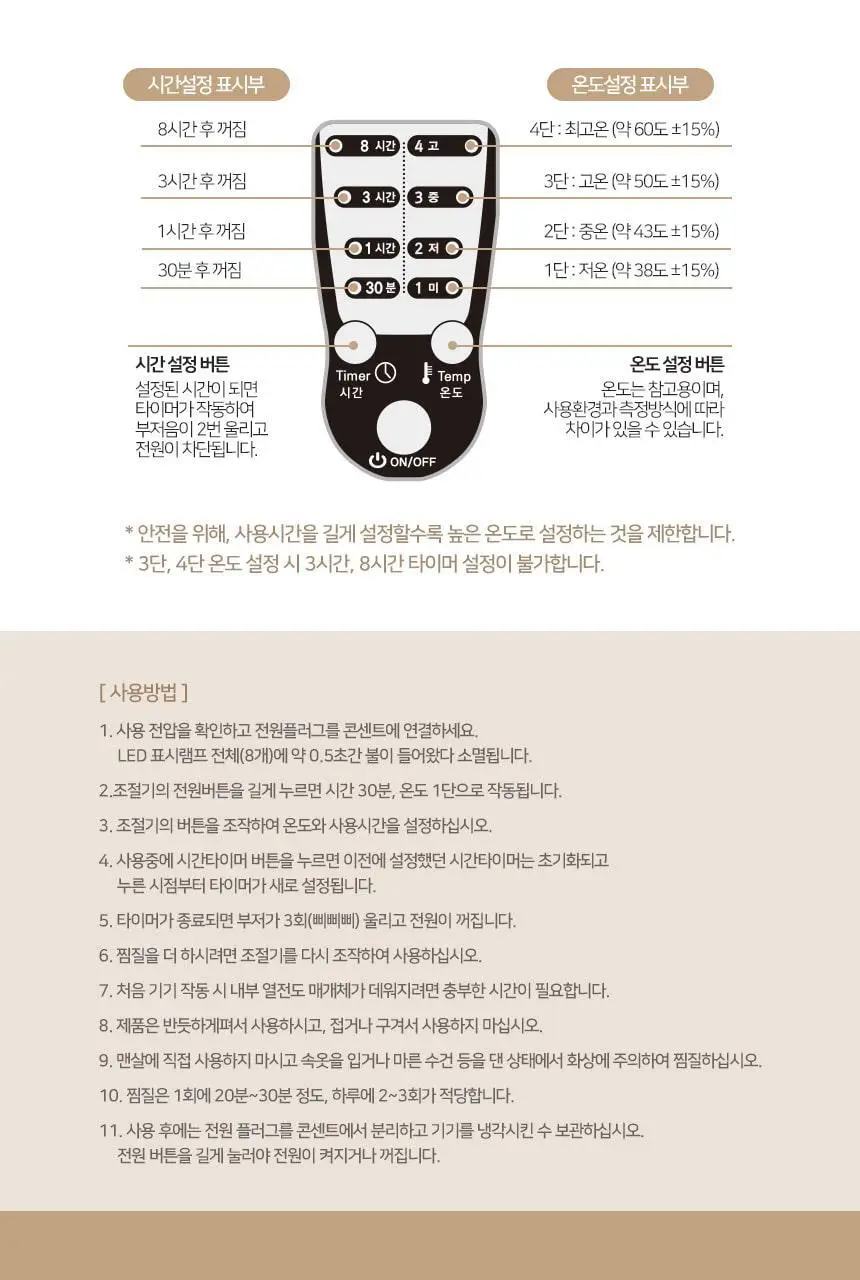 메디니스 바디온 멀티형 전기 온열 황토 열선 찜질팩 MW-300GRS 상세페이지 19