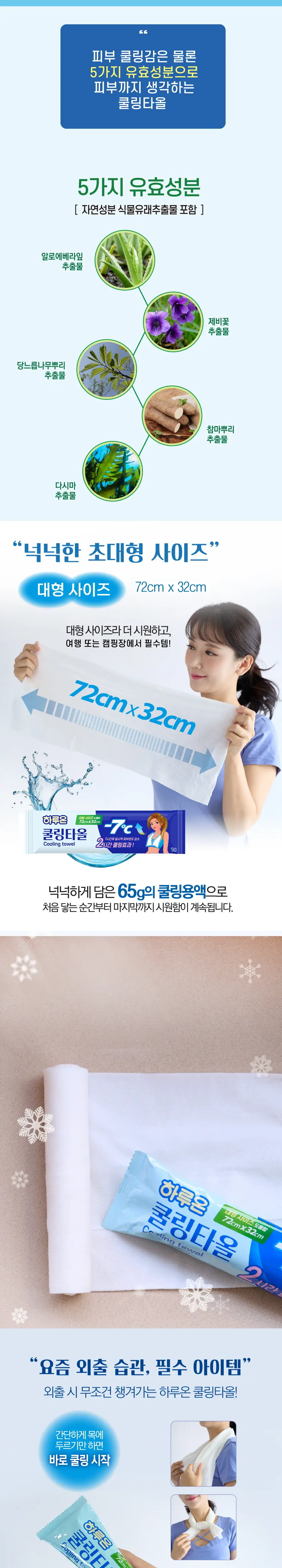하루온 쿨링타올 대형 2종 (1매/5매) 상세페이지 2