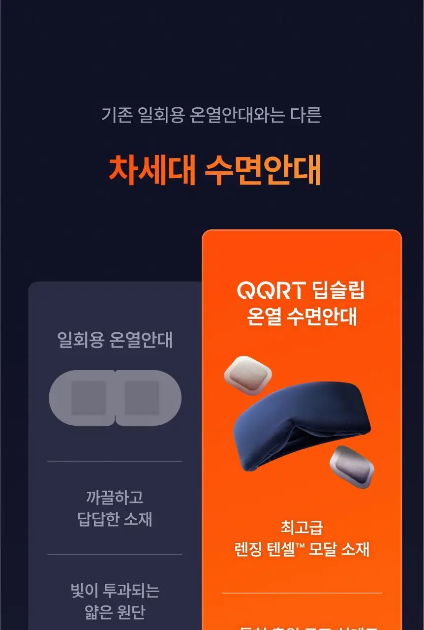 QQRT 딥슬립 온열 수면안대 세트 (2colors/핫팩 리필) 상세페이지 5