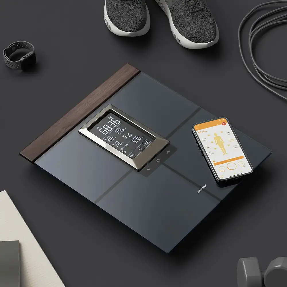 무아스 스마트 핸드바 LCD 빌트인 바디 체지방 체중계