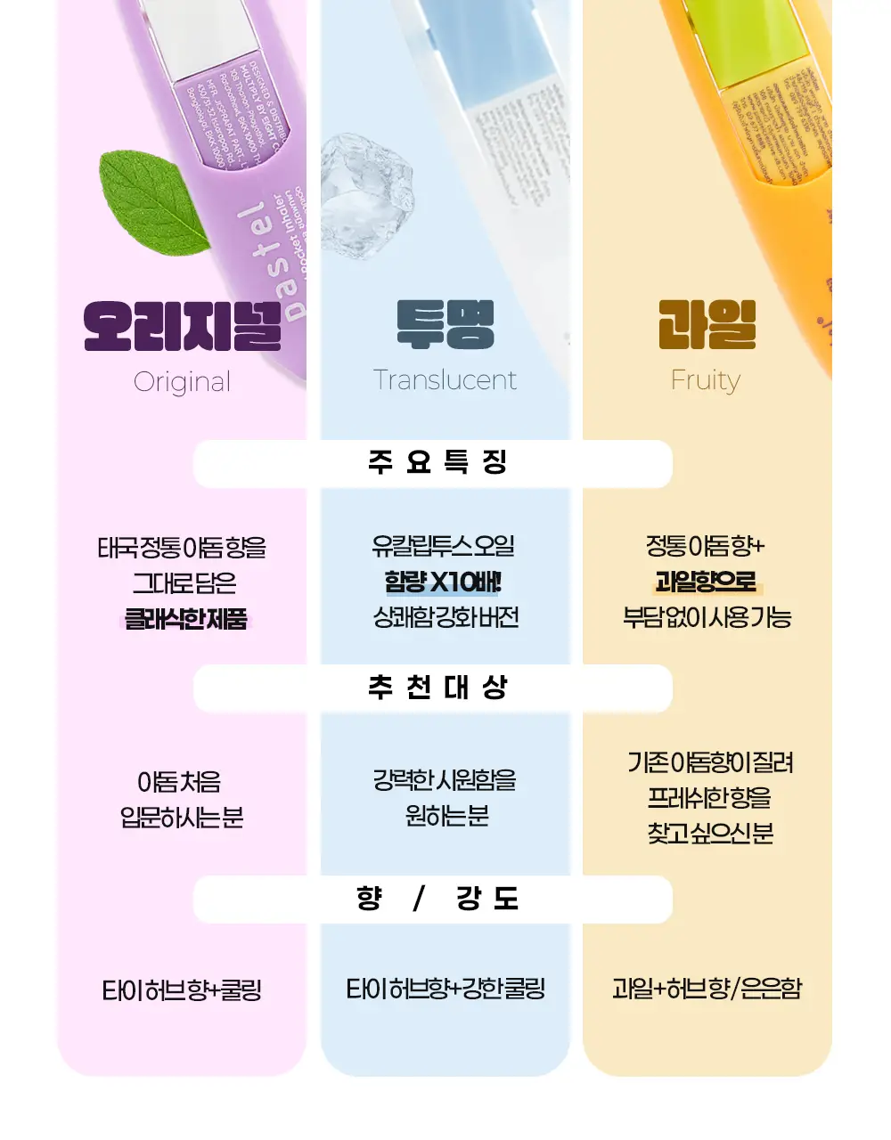 파스텔 야돔 포켓 인헤일러 투명 단품 / 세트(6개입) 상세페이지 15