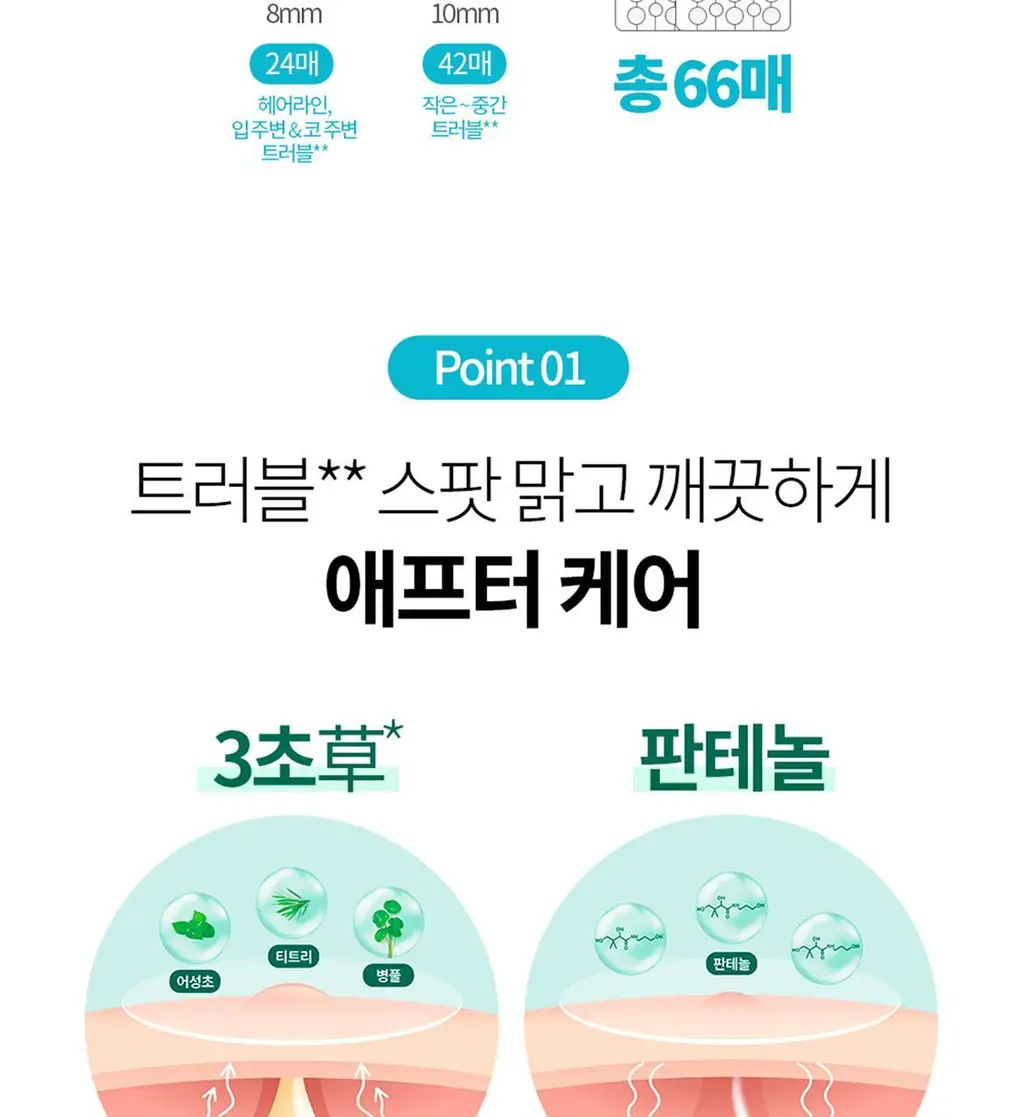 아크네스 3초 진정 올클리어 스팟패치 66매 상세페이지 5