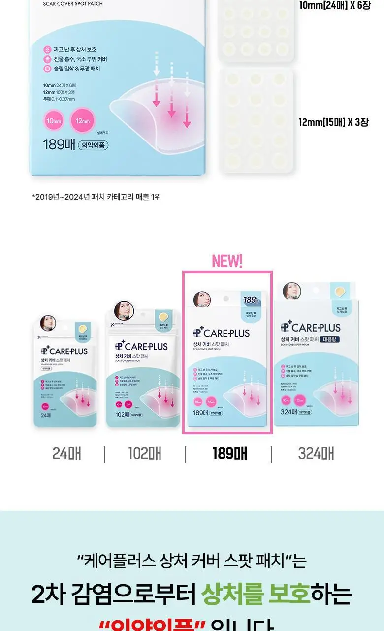 케어플러스 상처커버 스팟패치 189매 상세페이지 2