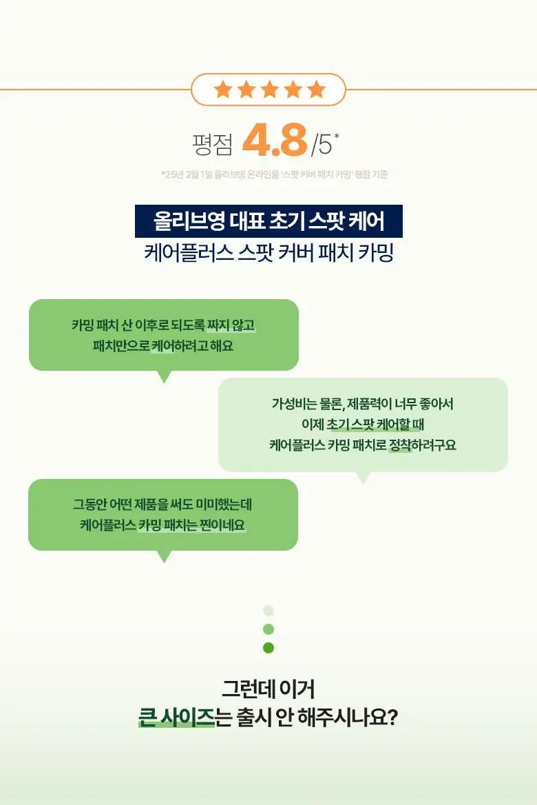 케어플러스 스팟 커버 패치 카밍 와이드 56매 상세페이지 4