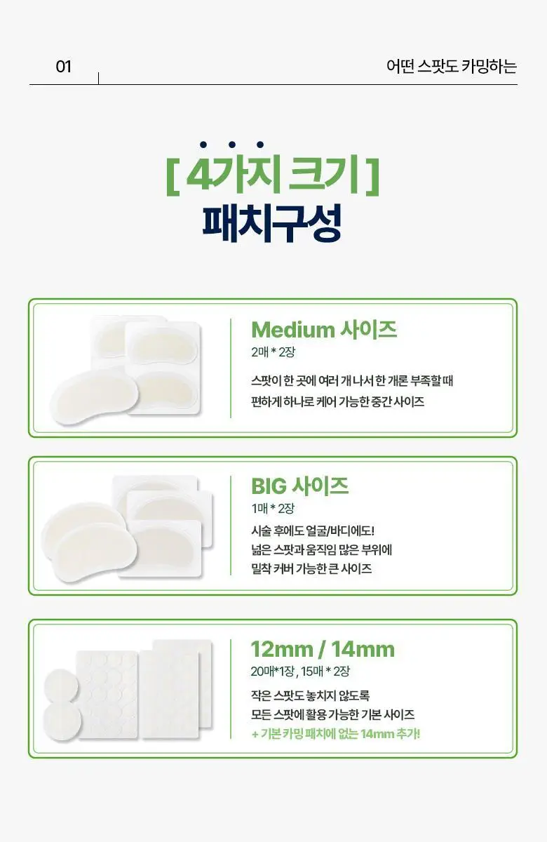 케어플러스 스팟 커버 패치 카밍 와이드 56매 상세페이지 7