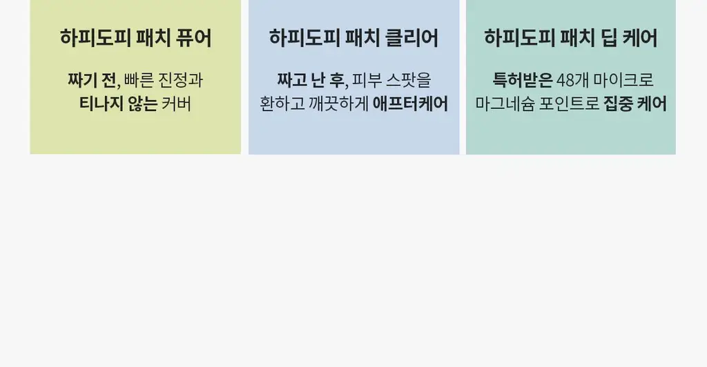 하피도피 패치 퓨어(96매)/클리어(88매) 2종 택 1 상세페이지 7