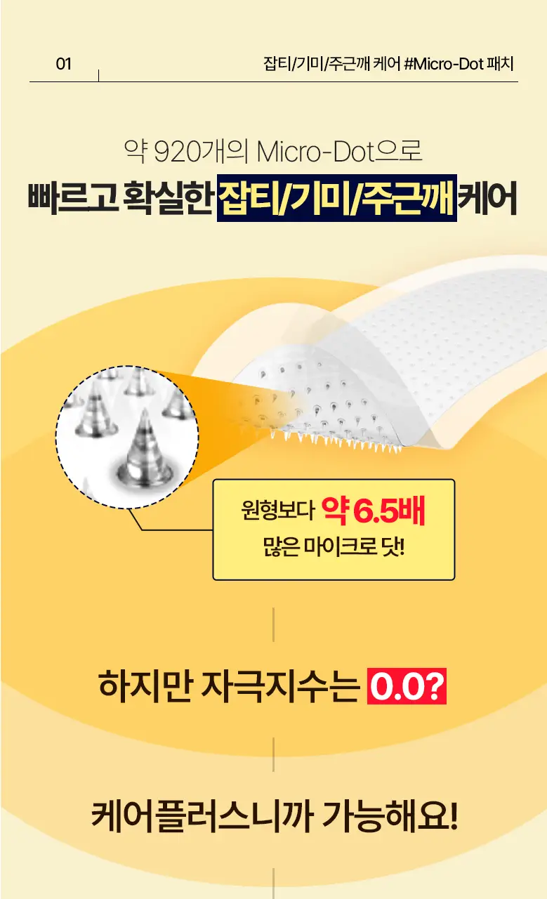 케어플러스 글루타치온 미백 마이크로 닷 패치 와이드 4매/와이드 4매(+원형8매) 상세페이지 5